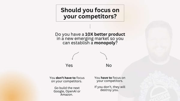 Thumbnail with infographic saying whether you should focus on your competitors or not. 