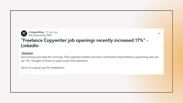 Copywriting jobs are up 17%